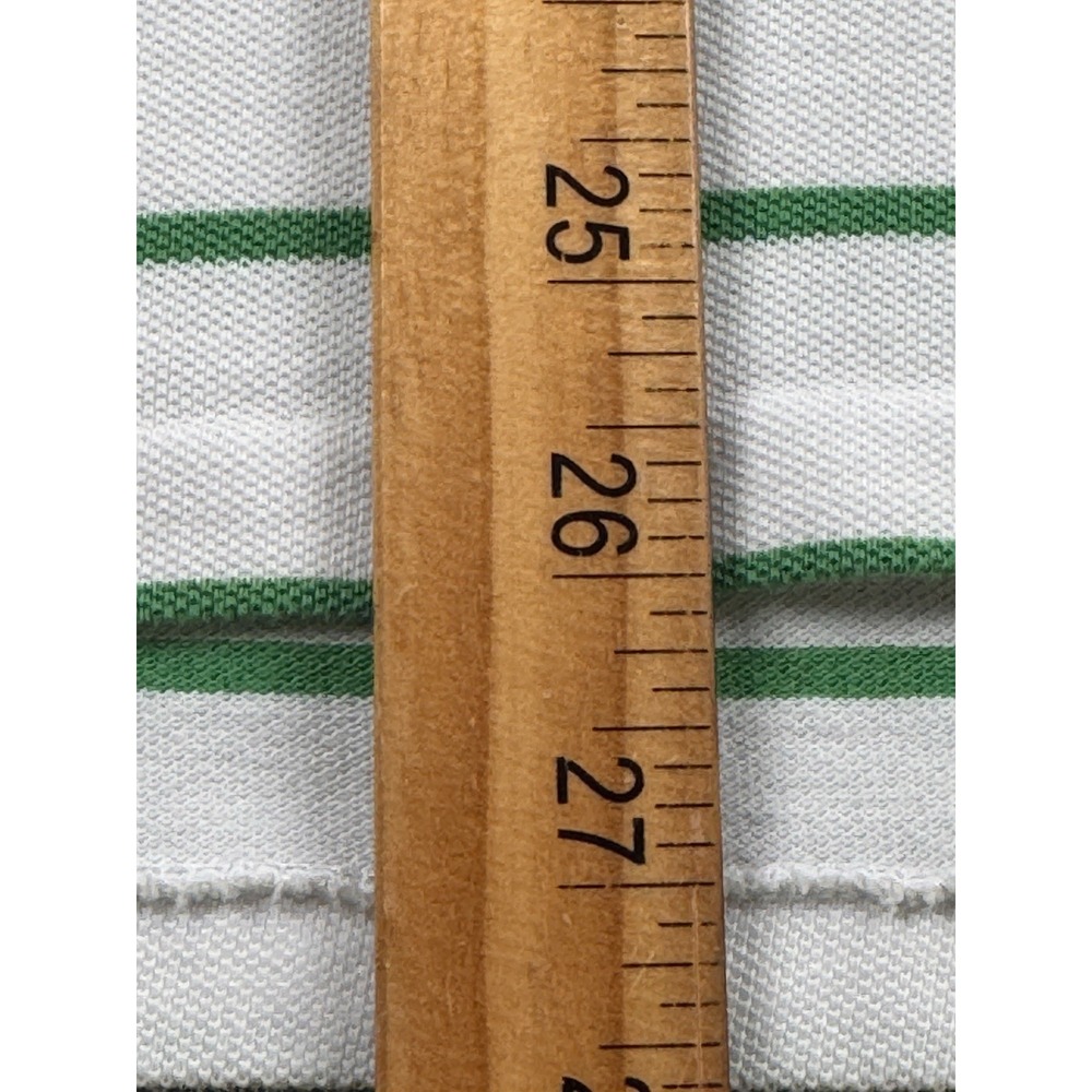 Polo Ralph Lauren Men's Green White Striped Polo Shirt XL Short Sleeve Pink Pony - Picture 7 of 13